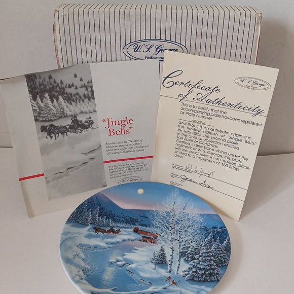 Vintage W.S. George Collector Plate 1991 Jingle Bells The Spirit of Christmas - Picture 13 of 13